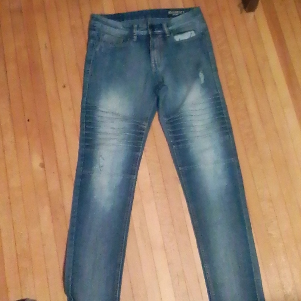 South Pole Men's Distressed Blue Skinny Jeans